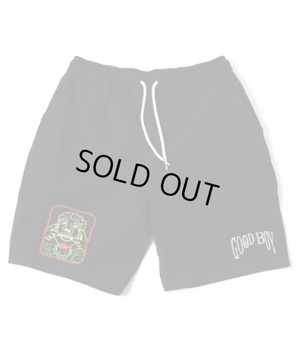 画像1: GYMMASTER/GOOD BOY EMBROIDERY SHORTS  BLACK