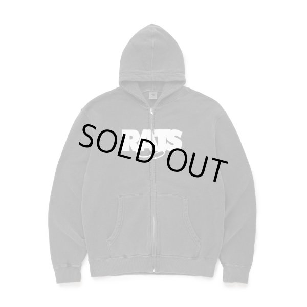 画像1: RATS/PIGMENT DYED ZIP HOODIE  BLACK