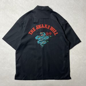 画像: ALCARZA/BACK EMBROIDERY SHIRT SNAKE  BLACK