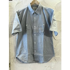 画像: MACBATROS/STRIPEWORK SHIRT SS  BLUE