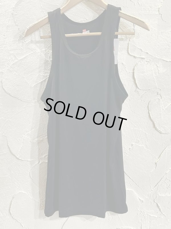 画像1: HANES/NYLON STRETCH MESH TANKTOP  BLACK
