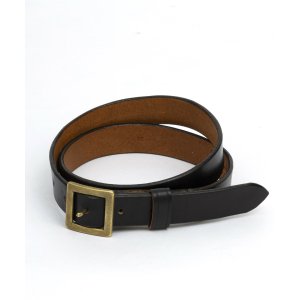 画像: BELAFOTE/RT LEATHER BELT 25mm BLACKxBRASS