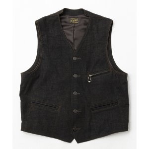 画像: BELAFOTE/RT BALL CHAIN ZIPPER VEST DORO BROWN
