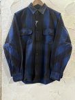 画像1: ALCARZA/HEAVY FLANNEL SHIRT BUFFALO CHECK  BLUE