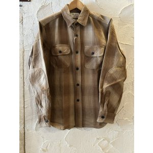 画像: ALCARZA/HEAVY FLANNEL SHIRT OMBRE BEIGE