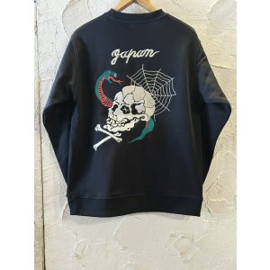 画像: ALCARZA/EMBROIDERY SWEAT SKULL  BLACK