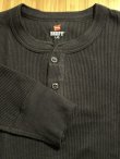 画像4: HANES/BEEFY THERMAL HENLEY NECK  LS T  BLACK