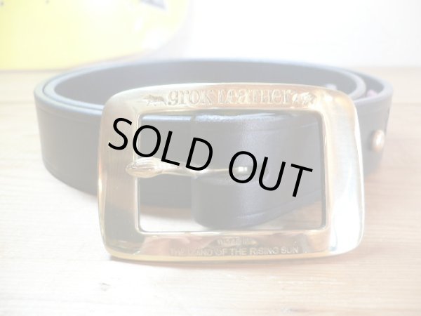画像1: GROK LEATHER/PLANE BELT 30mm  BLACK