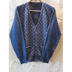 画像: （SALE 40%OFF) A GOODTIME PRODUCTION/KNIT CARDIGAN SUCIDAL CROSS JACQUARD NAVY