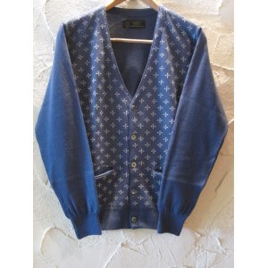 画像: （SALE 40%OFF) A GOODTIME PRODUCTION/KNIT CARDIGAN SUCIDAL CROSS JACQUARD NAVY