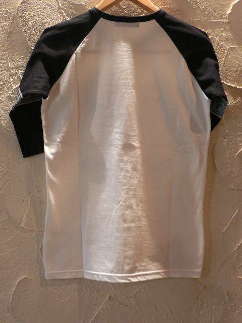 画像: ☆SALE 50%OFF☆ BLACK EDITION/SKULL RAGLAN T 五分丈  WHITE