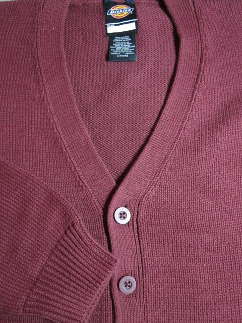 画像: DICKIES/BOY'S V-NECK CARDIGUN SWEATER  WINE