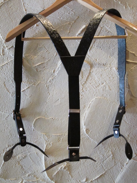 画像: A GOODTIME PRODUCTION/LEATHER SUSPENDER  BLACK