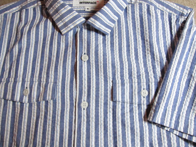 画像: (SALE 40%OFF) INTERFACE/STRIPE BOX OPEN SHIRTS  NAVYxWHITE