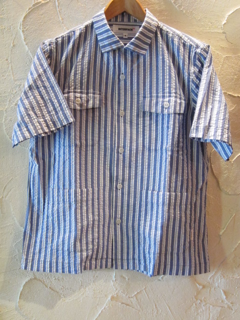 画像1: (SALE 40%OFF) INTERFACE/STRIPE BOX OPEN SHIRTS  NAVYxWHITE