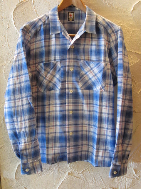 画像1: (SALE 40%OFF) BELAFONTE/CHECK OPEN SHIRTS  BLUE