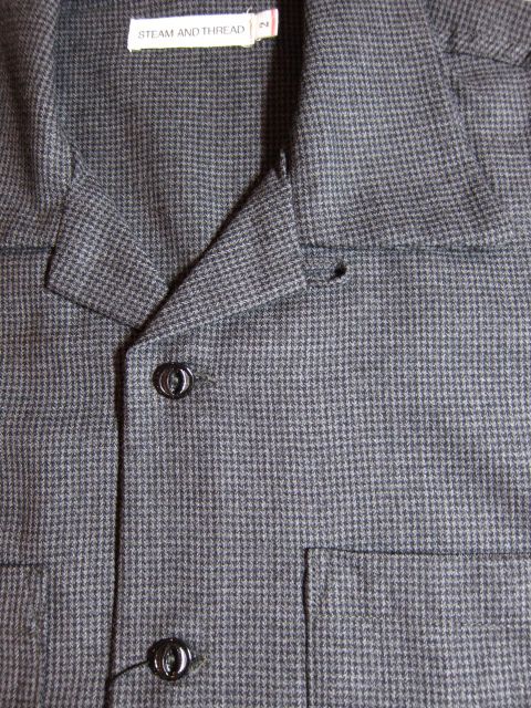 画像: (SALE 35%OFF) STEAM AND THREAD/CAMP SHIRT WOOL  BLACK