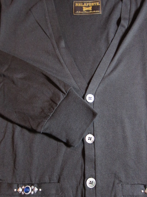 画像: (SALE40%OFF) BELAFONTE/JERSEY STUDS CARDIGAN 2 BLACK