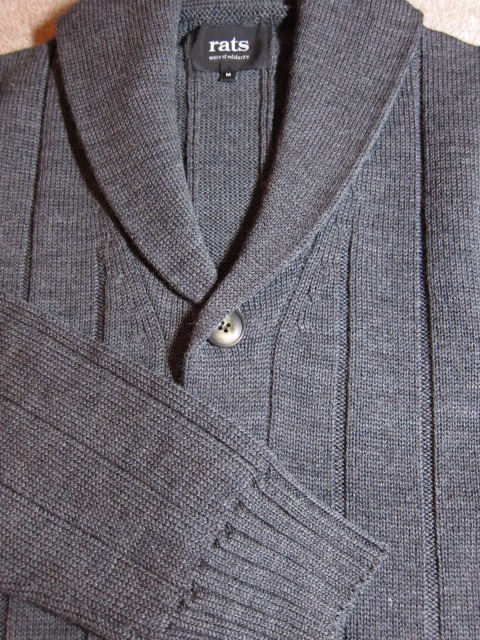 画像: RATS/SHAWL COLLAR CARDIGAN  CHARCOAL