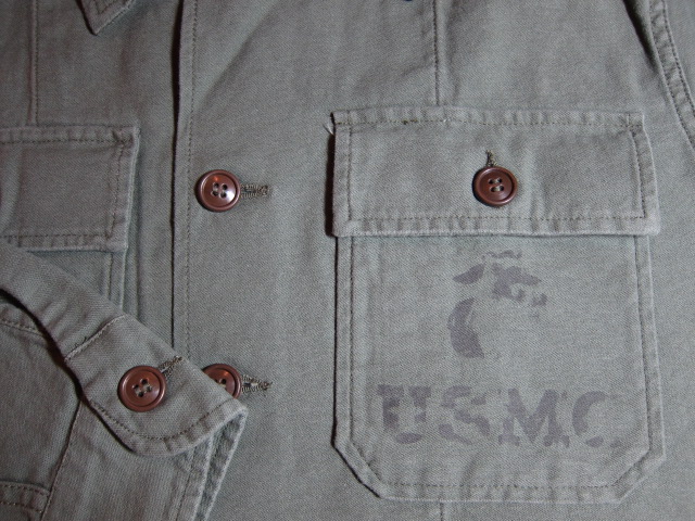 画像: SURPLUS/US TYPE FATIGUE SHIRTS STENCIL OLIVE