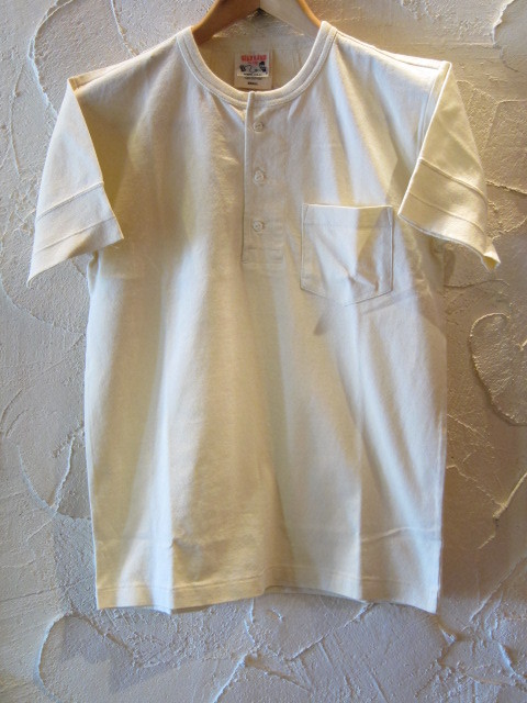 画像1: GLAD HAND(グラッドハンド)/STANDARD HENRY POCKET T-SHIRTS  WHITE(OFF)