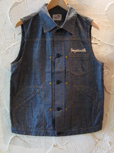 画像: GANGSTERVILLE(ギャングスタービル)/G.V REBEL'S MC VEST CHAMBRAY  INDIGO