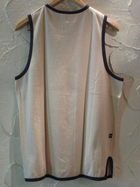 画像2: (SALE 40%OFF) APRYL FOOL/NO SLEEVE TEE  NATURALxNAVY