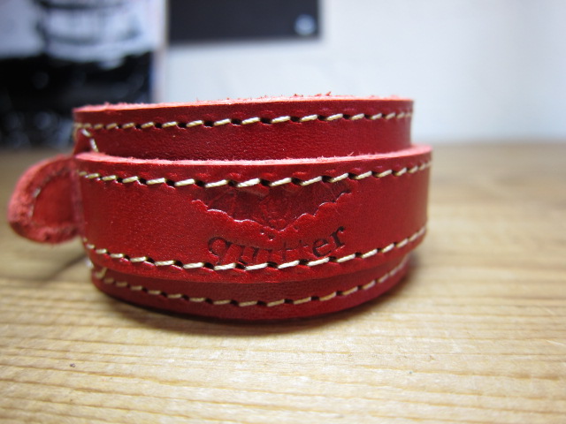 画像: QUITTER/LEATHER WRISTBAND  RED