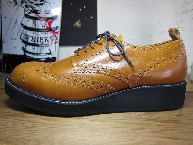 画像: GROK LEATHER/SPIT WEB SHOES  CAMEL