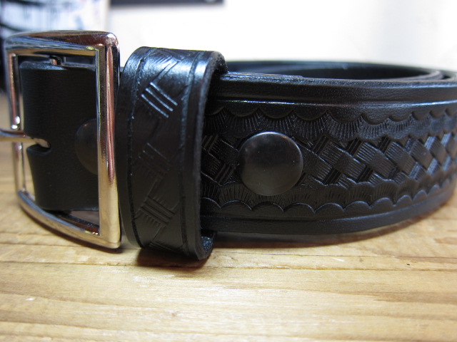 画像: AKER/LEATHER GARRISON BELT  BLACK