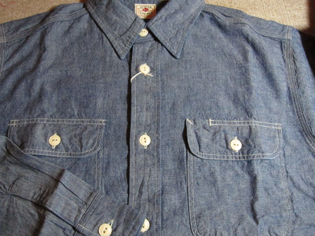 画像: SUGAR CANE/BLUE CHAMBRAY L/S WORK SHIRTS NAVY