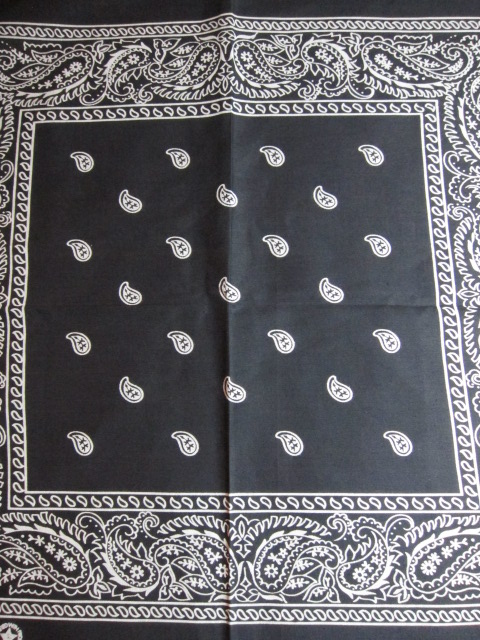 画像: PARIS/80's DEAD STOCK BANDANA A  BLACK(墨黒）