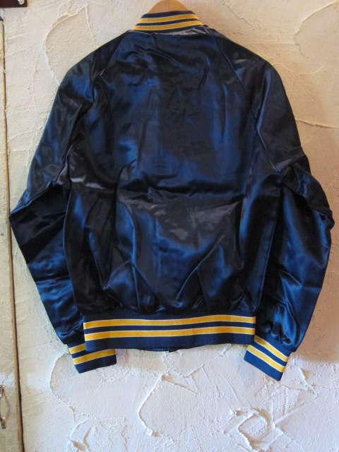 画像: SPORTS MASTER/SATIN BASEBALL JKT  NAVYxYELLOW