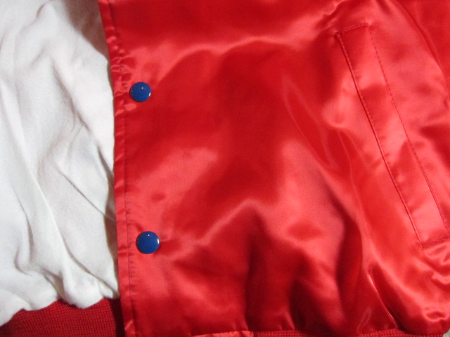 画像: (DEAD STOCK) SPORTS MASTER/SATIN BASEBALL JKT  REDxBLUE