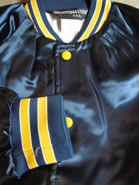 画像: SPORTS MASTER/SATIN BASEBALL JKT  NAVYxYELLOW