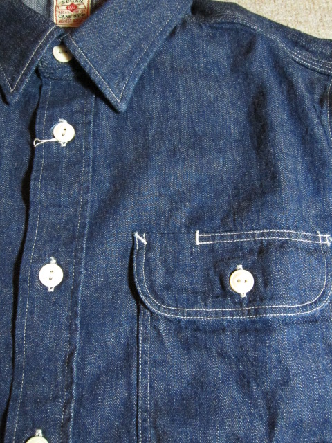 画像: SUGAR CANE/9oz DENIM WORK SHIRTS ONEWASH