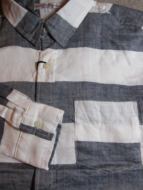 画像: (SALE 40%OFF) PAN HARD/RAMIE BORDER SHIRTS  NAVY