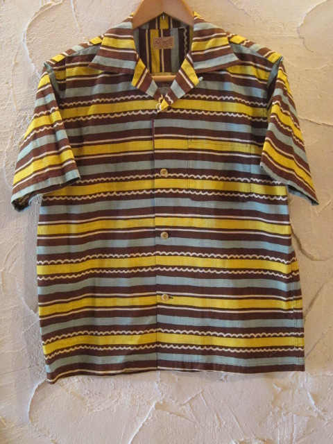 画像1: STYLE EYES/COTTON SPORT SHIRTS BORDER  BROWN