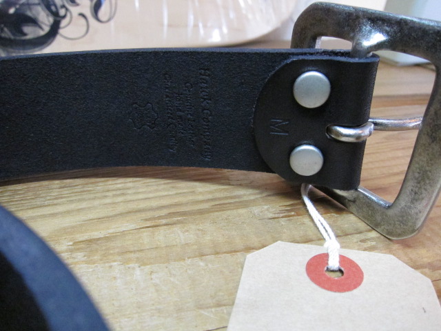 画像: HAWK COMPANY/SQUARE WASHED LEATHER BELT  BLACK