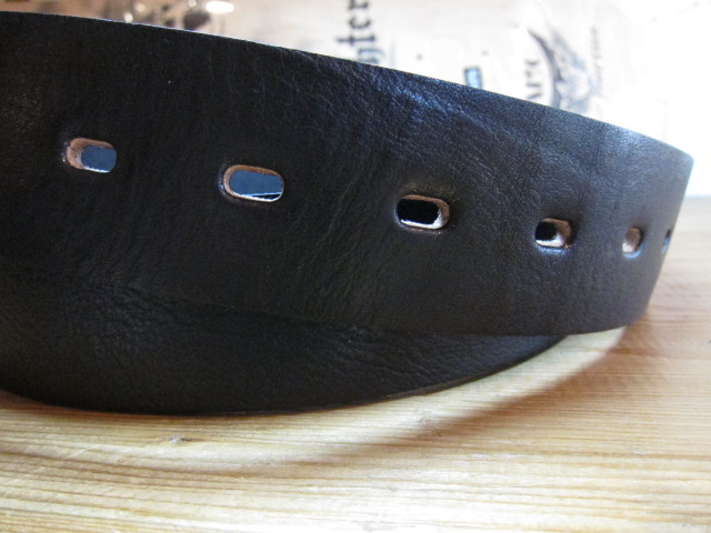 画像: HAWK COMPANY/SQUARE WASHED LEATHER BELT  BLACK