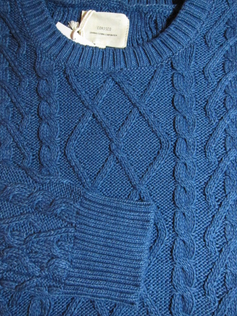 画像: CORISCO/INDIGO CREW KNIT  INDIGO WASH