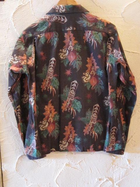 画像: SUN SURF/BARK CLOTH L/S SH TROPICAL GOD  BLACK(BRW)