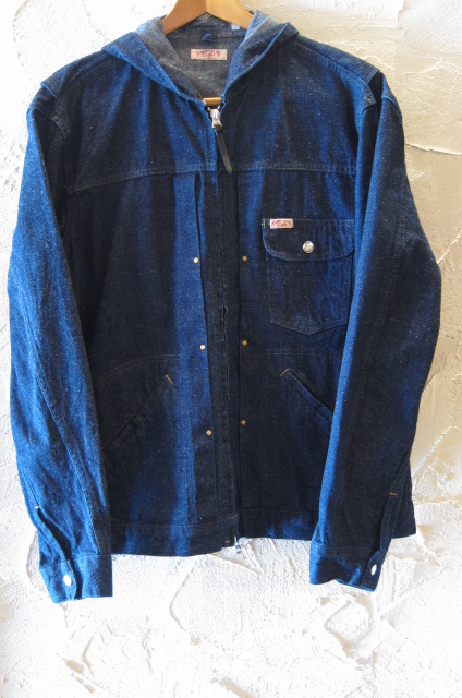 画像1: SUGAR CANE Light/11oz NEP DENIM HOODEO JKT  NAVY