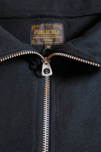 画像: PUBLIC HLD/SLEEVE BORDER HALF ZIP  BLACK