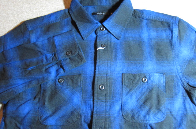 画像: （再入荷）VINTAGE EL/OMBRER CHECK WORK SHIRTS  BLUExBLACK