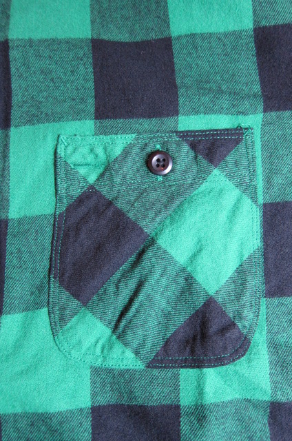 画像: (再入荷)VINTAGE EL/BLOCK CHECK WORK SHIRTS  GREEN×BLACK