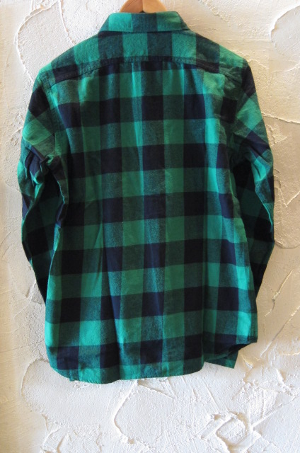 画像: (再入荷)VINTAGE EL/BLOCK CHECK WORK SHIRTS  GREEN×BLACK