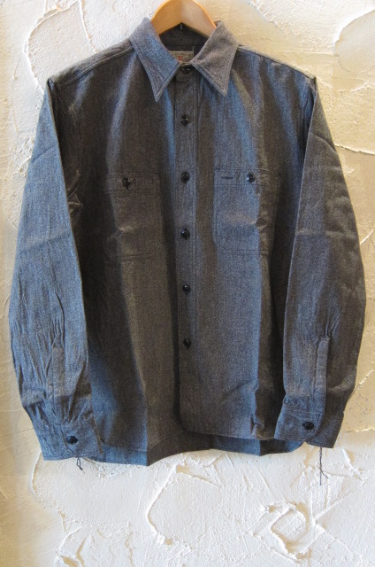 画像1: BUZZ RICKSON'S/COTTON COVERT WORK SH  BLACK