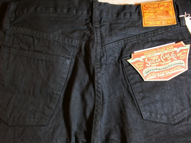 画像: SUGAR CANE/13oz BLACK DENIM TYPIII MODEL  BLACK