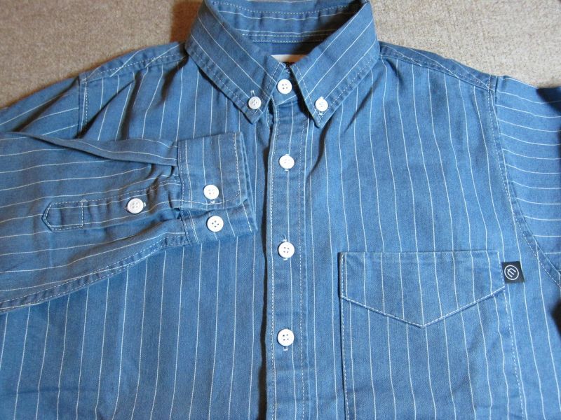 画像4: (SALE 40%OFF) INTERFACE/STRIPE DENIM B.D SH  INDxWHT